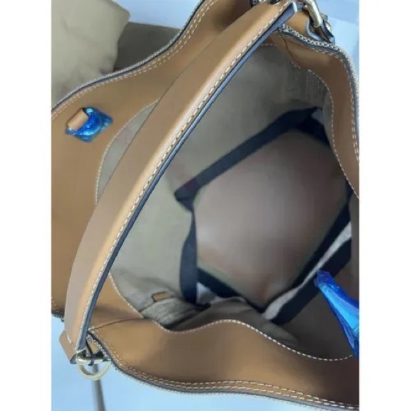 BURBERRY ASHBY canvas check medium leather trim convertible Tote shoulder bag - Picture 7 of 10